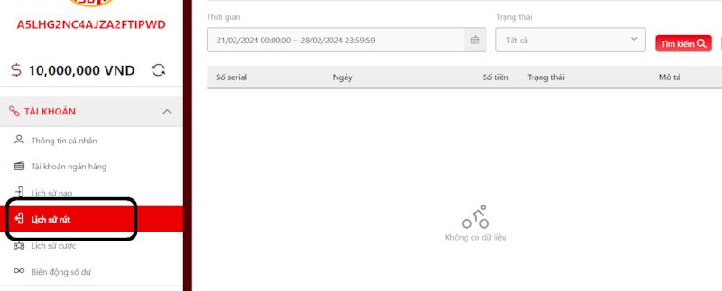 Lưu ý kiểm tra lại lịch sử rút tiền ngay sau khi thực hiện