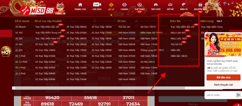 Tổng quan về xổ số miền Bắc tại nhà cái Miso88